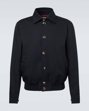 Brunello Cucinelli Cotton-Blend Blouson Jacket - Blue