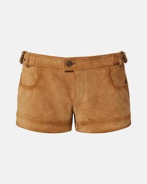 Etro Suede Shorts - Natural