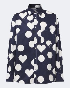 Jacquemus Camargue Polka-Dot Cotton Poplin Shirt - Blue