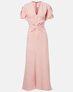 Victoria Beckham Gathered Midi Dress - Pink