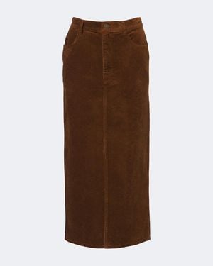 Isabel Marant Odalie Cotton And Linen Corduroy Maxi Skirt - Brown