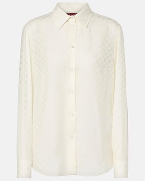 Gucci Gg Silk Crepe Shirt - White