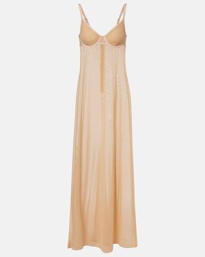 Balenciaga Sheer Maxi Dress - Natural