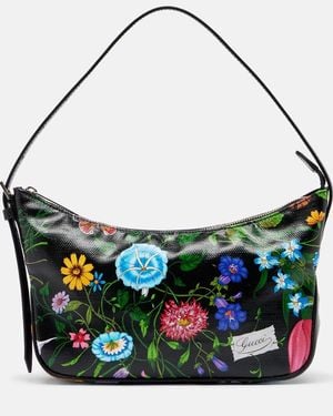 Gucci Schultertasche Lady Lunetta Small Aus Canvas - Blau