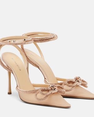 Mach & Mach Slingback-Pumps Double Bow 110 Aus Mesh - Mettallic