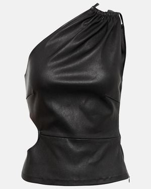 Amiri Cutout Leather Top - Black