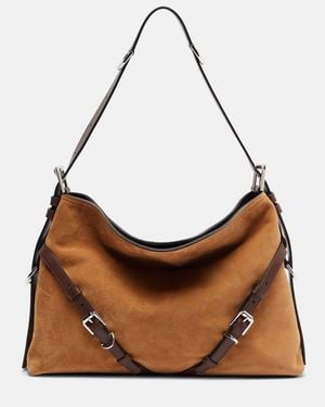 Givenchy Schultertasche Voyou Medium Aus Veloursleder - Braun