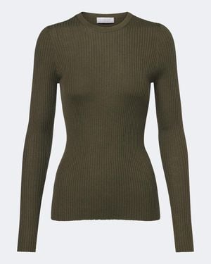 Gabriela Hearst Browning Ribbed-Knit Cashmere And Silk Sweater - Green