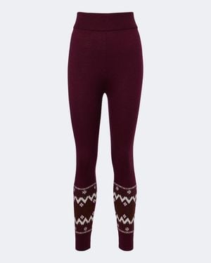 Perfect Moment Fair Isle Wool Leggings - Red
