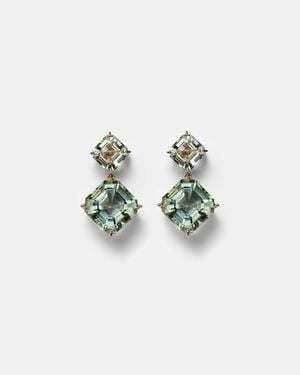Mateo 14Kt Drop Earrings With Amethysts - Green
