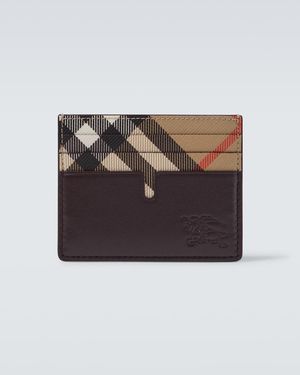 Burberry Kartenetui Check Aus Leder - Braun