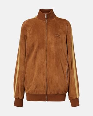 Miu Miu Oversized Suede Jacket - Brown