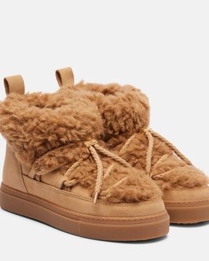Inuikii Schneestiefel Teddy Low Mit Veloursleder - Braun