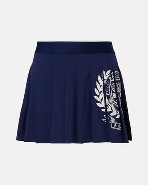 Polo Ralph Lauren X Wimbledon Logo Pleated Tennis Skirt - Blue