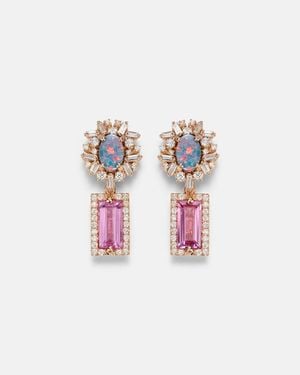 Suzanne Kalan Ohrringe Aus 18Kt Rosegold Mit Edelsteinen - Pink
