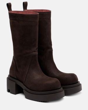 Rick Owens Leather Ankle Boots - Brown