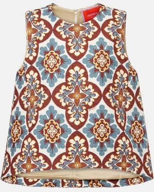 La DoubleJ La Scala Printed Cotton Top - Red