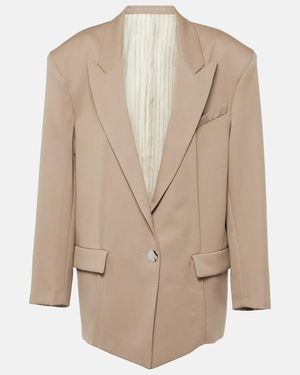 The Attico Oversized Wool Blazer - Natural