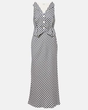 RIXO London Kimmy Checked Maxi Dress - Gray