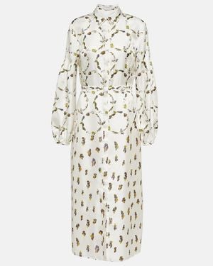 Gabriela Hearst Mauri Printed Silk Twill Maxi Dress - White
