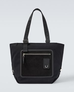 Loewe Tote Bag Flex Medium Aus Canvas Und Veloursleder - Schwarz