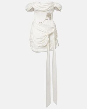 Clio Peppiatt Verziertes Minikleid Paloma - Weiß