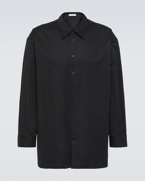 The Row Lukre Oversized Cotton-Blend Poplin Shirt - Black