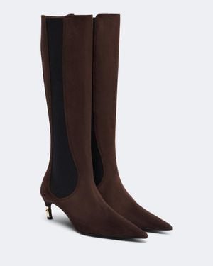 Gucci Eva Suede Knee-High Boots - Brown