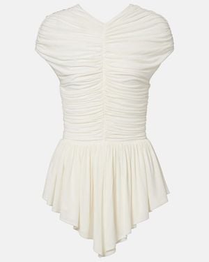 TOVE Gabor Ruched Jersey Top - White