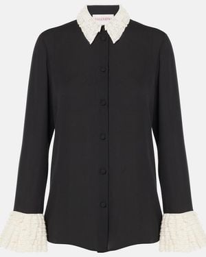 Valentino Georgette Blouse 38 - Black