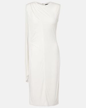 Tom Ford Cutout Shoulder-Drape Viscose Crepe Jersey Cocktail Dress - White