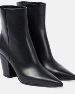 Gianvito Rossi Keinna 85 Leather Ankle Boots - Black