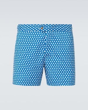 Tom Ford Checked Swim Trunks - Blue
