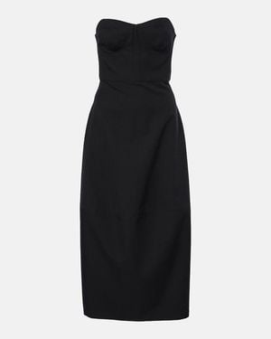 FFORME Midikleid Jett Aus Baumwolle Und Wolle - Schwarz