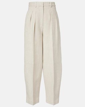 Altuzarra Dash Cropped Barrel-Leg Pants - White