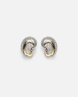 YEPREM Golden Strada 18Kt And Earrings With Diamonds - White