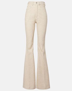 Rick Owens Jeans Bootcut Bolan De Algodon Y Lino - Neutro
