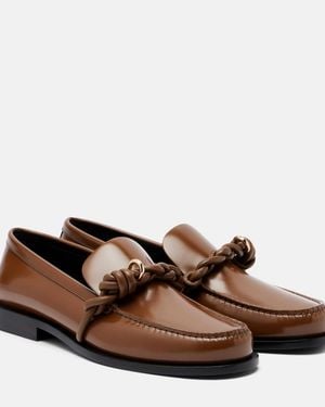 Jil Sander Tangle Leather Loafers - Brown