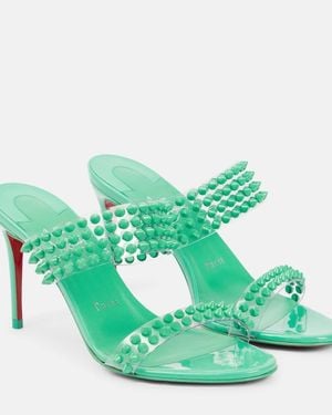 Christian Louboutin Spike Only 85 Pvc And Leather Sandals - Green