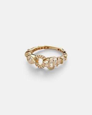 SHAY Ring Serpentine Aus 18Kt Gelbgold Mit Diamanten Und Granat - Weiß