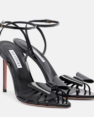 Aquazzura Tie 105 Bow-Detail Leather Sandals - Black