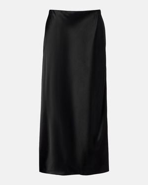 KHAITE Demi Satin Midi Skirt - Black