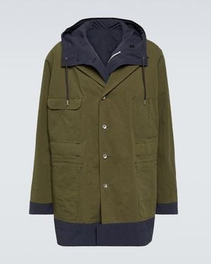 Sacai Reversible Cotton-Blend Ripstop Coat - Green