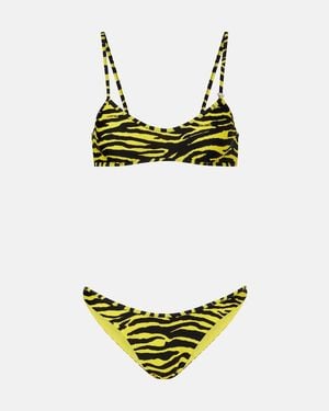 The Attico Bikini Con Estampado Animal - Amarillo
