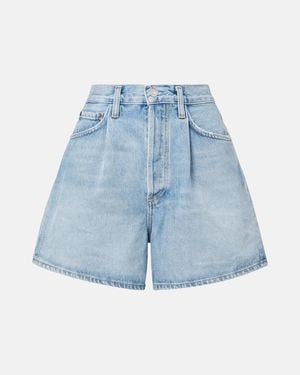 Agolde Rhoda High-Rise Denim Shorts - Blue