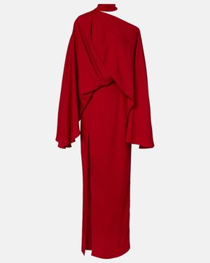 Taller Marmo Brooks Scarf-Detail Crepe Maxi Dress - Red