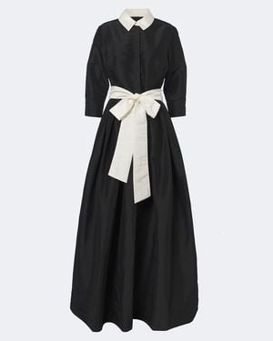 Jonathan Simkhai Julisse Bow-Detail Pleated Taffeta Gown - Black