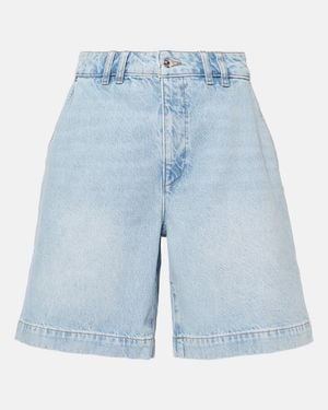 FRAME The Trouser Short Denim Bermuda Shorts - Blue