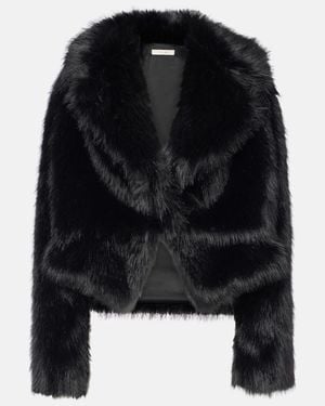The Sei Faux Fur Bomber Jacket - Black
