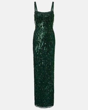 Jenny Packham Fleur Sequined Gown - Green